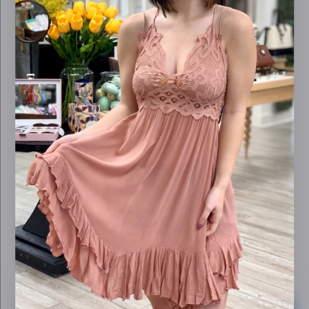 Free People Adella Slip dress in Rose size S